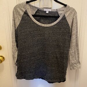 James Perse Grey Baseball T Size 2